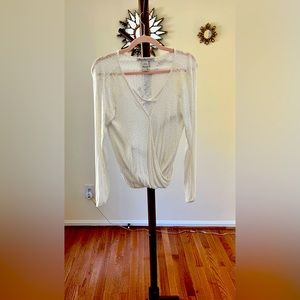 American Rag White Knit Blouse Casual Size Small